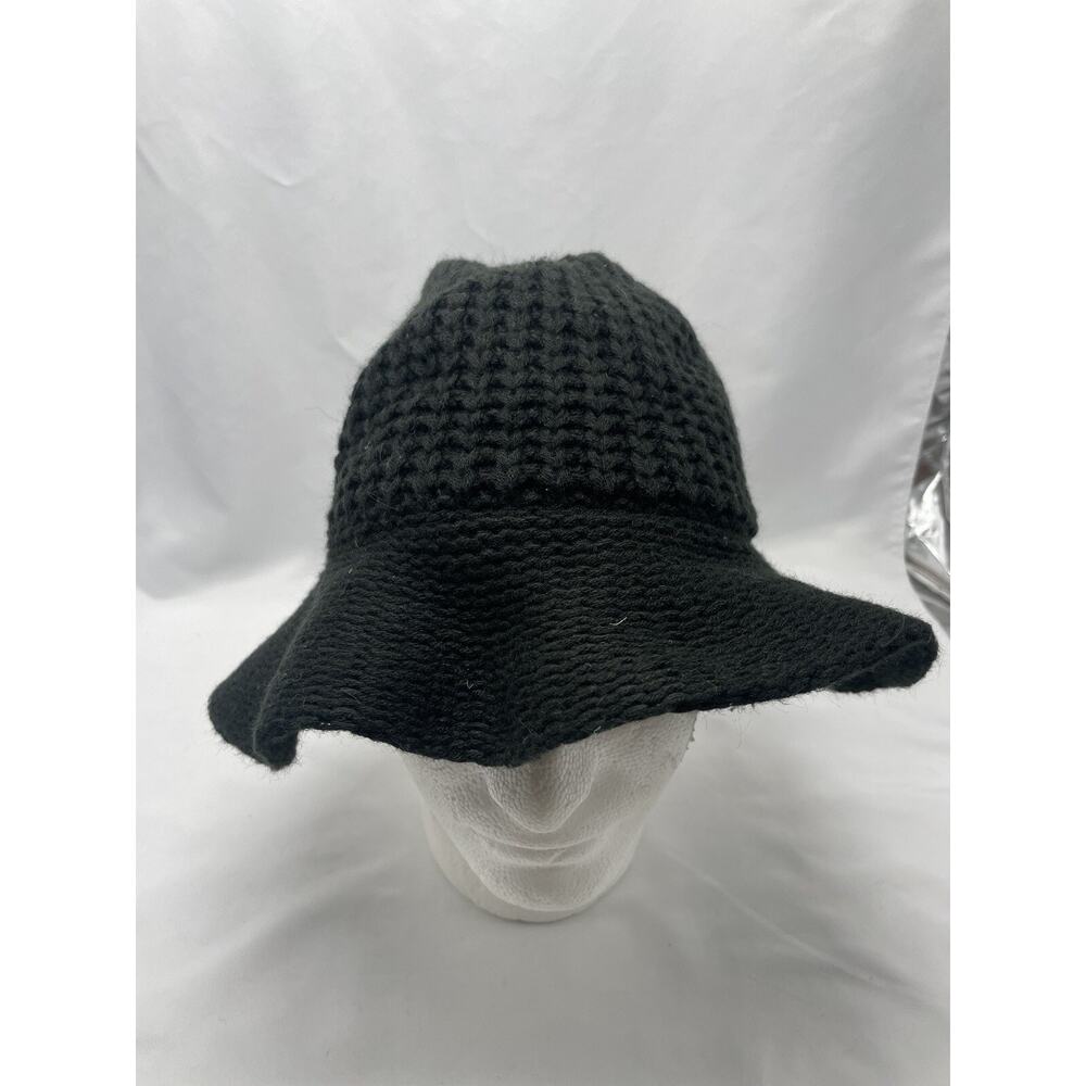 By Anthropologie Black Woven‎ Soft Breathable Fedora Floppy Brimmed Hat Size O/S